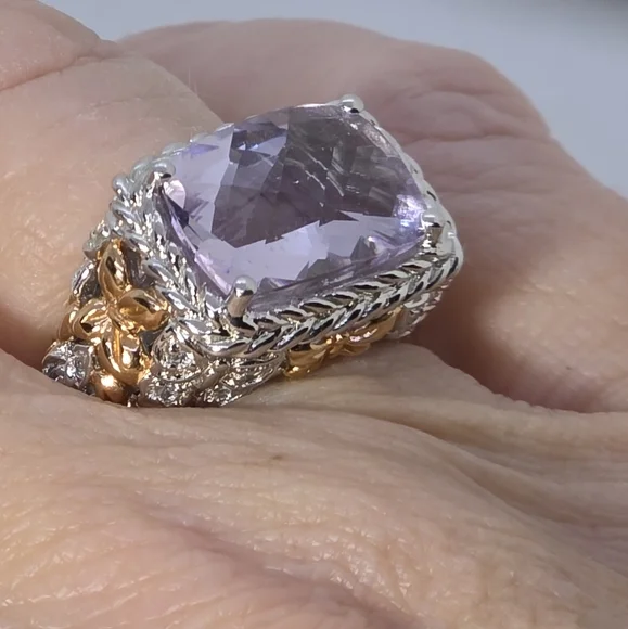 NWOT Rare Estate Victoria Wieck  Rose De France Amethyst Ring Size 6 - Picture 9 of 9